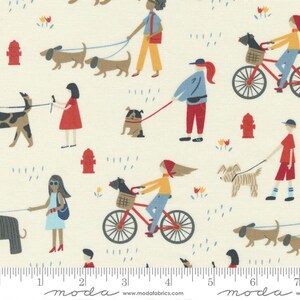Dog Daze by Stacy Iest Hsu for Moda Fabrics in Many Dog Walkers Cream