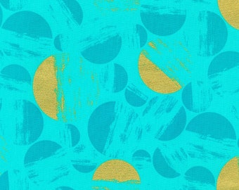 Brushy in Turquoise by Vanessa Lillrose & Linda Fitch of Wishwell for Robert Kaufman Fabrics