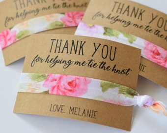 Thank You For Helping Me Tie the Knot / Wedding Party Favors / Wedding Thank You Favors / Hair Tie Favors /Thank You Gifts / Wedding Party