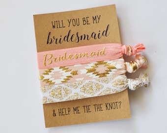 Will You Be My Bridesmaid // Help Me Tie the Knot // Bridesmaid Proposal// Bridesmaid Gift // Bridesmaid Hair Ties