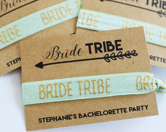 Bachelorette Party Favors//Bride Tribe Hair Ties//Bride Tribe Bachelorette//Elastic Hair Tie//Creaseless Hair Tie