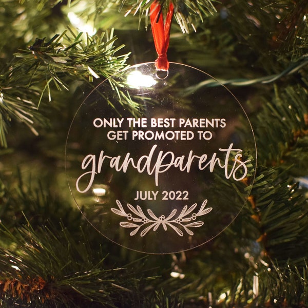 The Best Parents Get Promoted to Grandparents Ornament/Grandparents Christmas Ornament/Personalized Grandparents Ornament/Baby Announcement