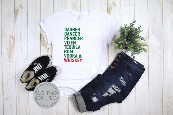 Download Funny Christmas Shirt Design Svg Reindeer Alcohol Shirt Etsy