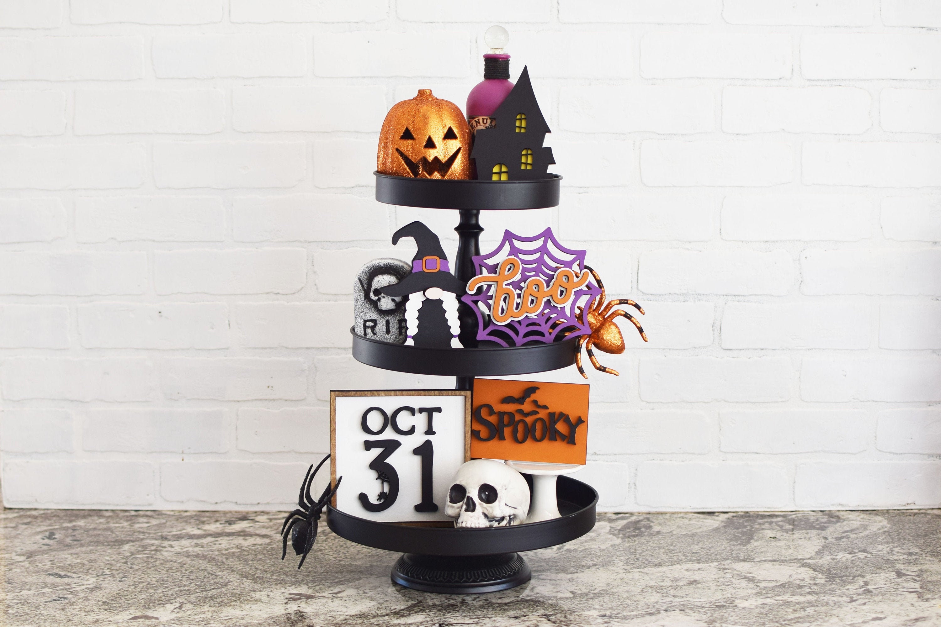 Halloween Tiered Tray Decor/Halloween Tiered Tray Signs/Tiered Tray D…