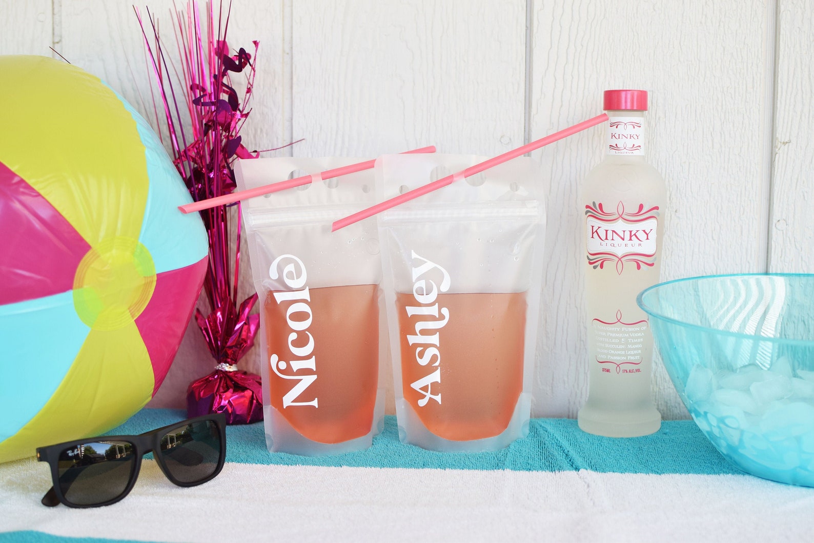 Drink Pouches With Names/bachelorette Drink Pouch Etsy