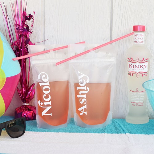 Drink Pouches With Names/bachelorette Drink Pouch Etsy