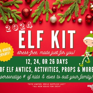 Kit elfe/Kit elfe 2024/24 jours d'activités elfes/Kit d'activités elfes//Maladie elfe/Accessoires elfes/Activités elfes/Journées elfes planifiées/Accessoires elfes image 1