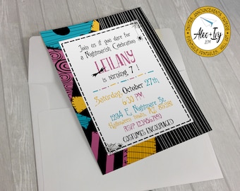 Nightmare before Christmas inspired invitation- digital file