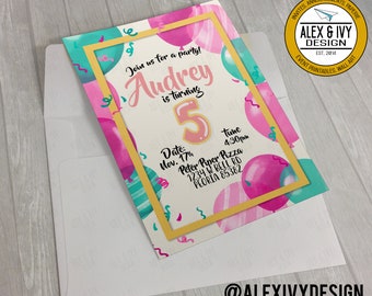 Balloon Birthday invitation