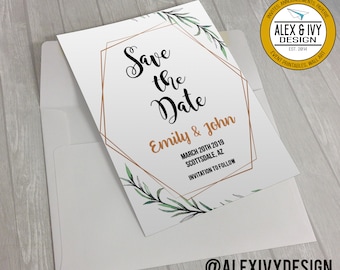 Save the date printable - geometric save the date printable
