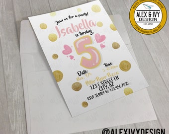 Simple Gold and Pink Invitation