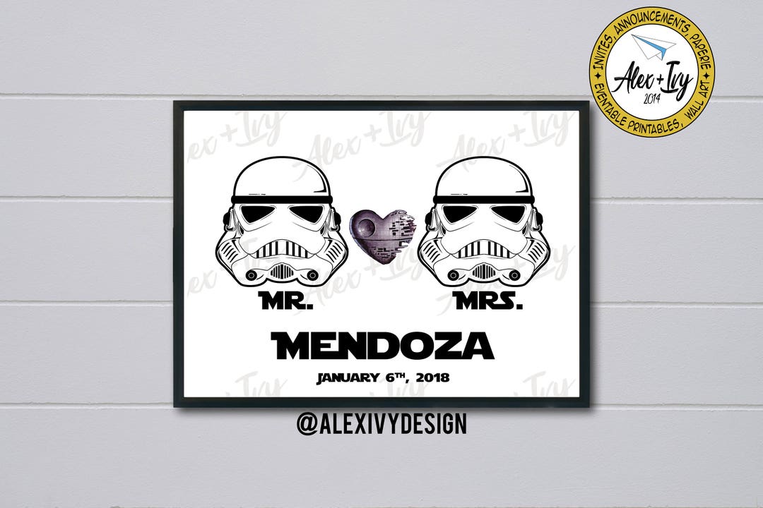 Star Wars Couple Wedding Gift Printable DIY Etsy