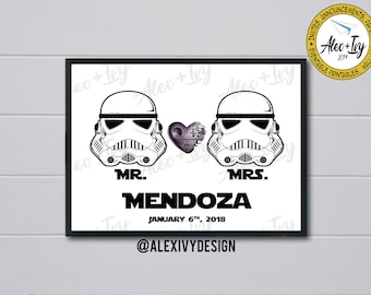 Star Wars Couple - Wedding Gift Printable- DIY