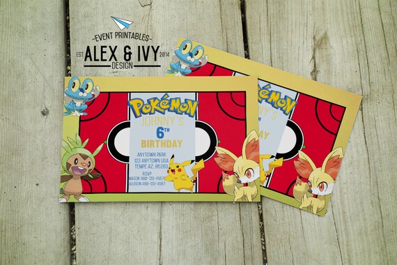 Pokemon Invitation Anniversaire Invitation Pikachu Etsy France