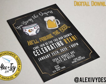 Diapers+Beer Party Printable invitation