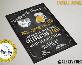 Diapers+Beer Party Printable invitation