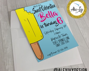 Popsicle party invitation- Printable -Sweet Celebration-