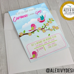 A little bird Invitation/ Bird Baby Shower invitation