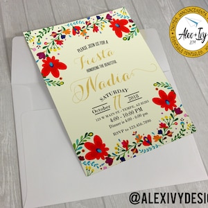 Floral Fiesta Invitation Printable- Digital File