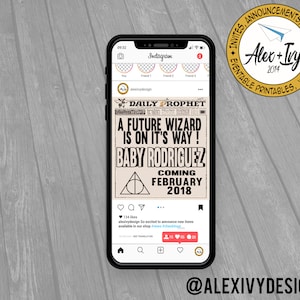 Baby/Pregnancy Announcement  Printable sign- HP inspired - Digital File- Daily Prophet