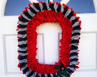 The Ohio State University  Block O Wreath - Scarlet with Alternating Grey