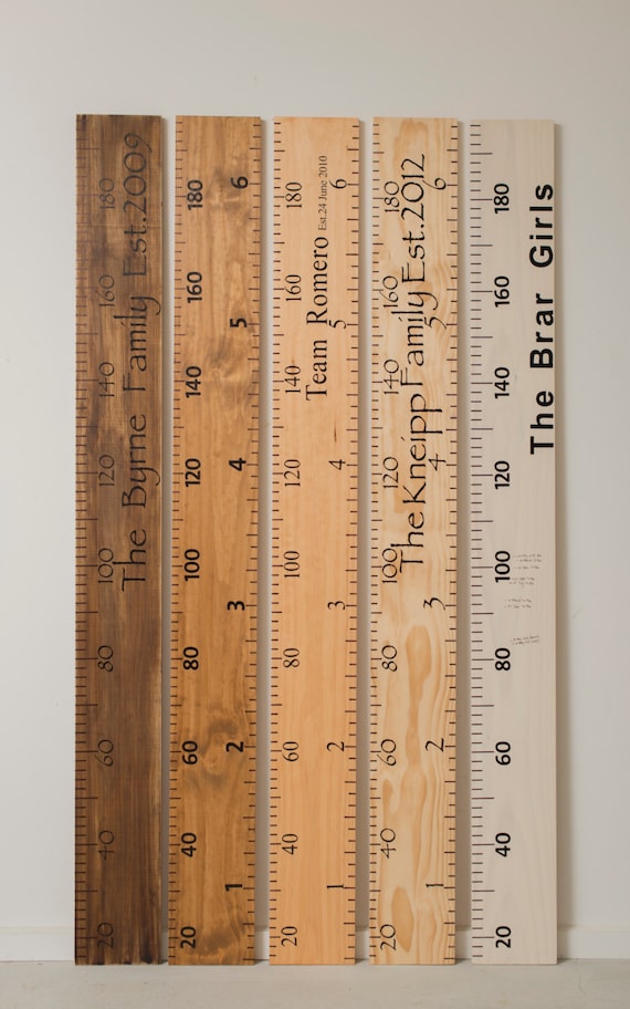 ruler wooden growth chart - personalised height charts