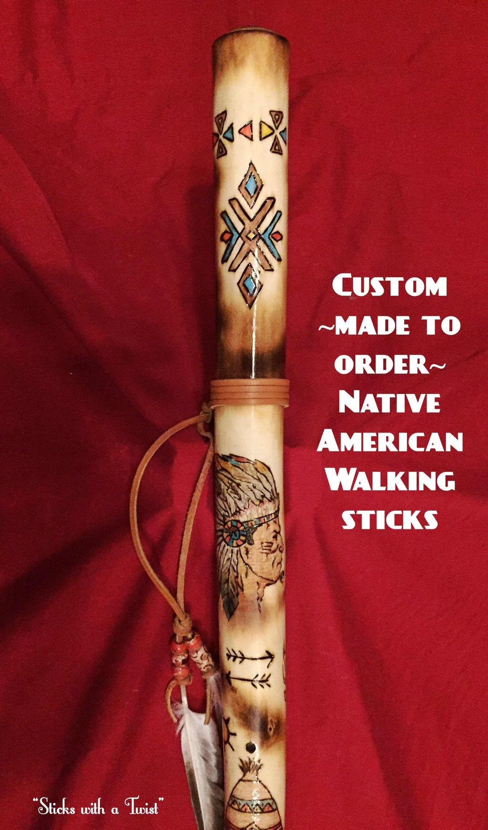 Custom Walking StickMade to order NATIVE AMERICANHandmade & Etsy