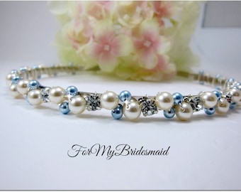 Wedding headband, Pearl Bridal headband, Pearl headband, Bridal headband, Bridal halo, Pearl hair vine Bridal hair accessory something blue