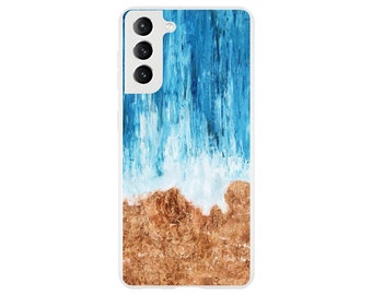 Ocean Waves Design Flexi Phone Case, Colorful Watercolour Pattern | iPhone, Samsung Galaxy Cellphone Cover