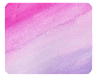 Pink Gradient, Watercolor Pattern, Mouse pad, Office Desk Computer Accessory