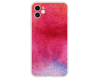 Pink and Purple Gradient, Flexi Phone Case, Colorful Watercolor Pattern | Cellphone Cover For iPhone 13 12 11 Samsung Galaxy
