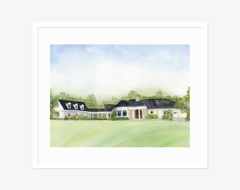 Personalized House Portrait, Watercolor Painting Illustration, Housewarming Gift or New Home Present, First House Gift, Family Keepsake