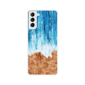 Ocean Waves Design Flexi Phone Case, Colorful Watercolour Pattern iPhone, Samsung Galaxy Cellphone Cover image 9