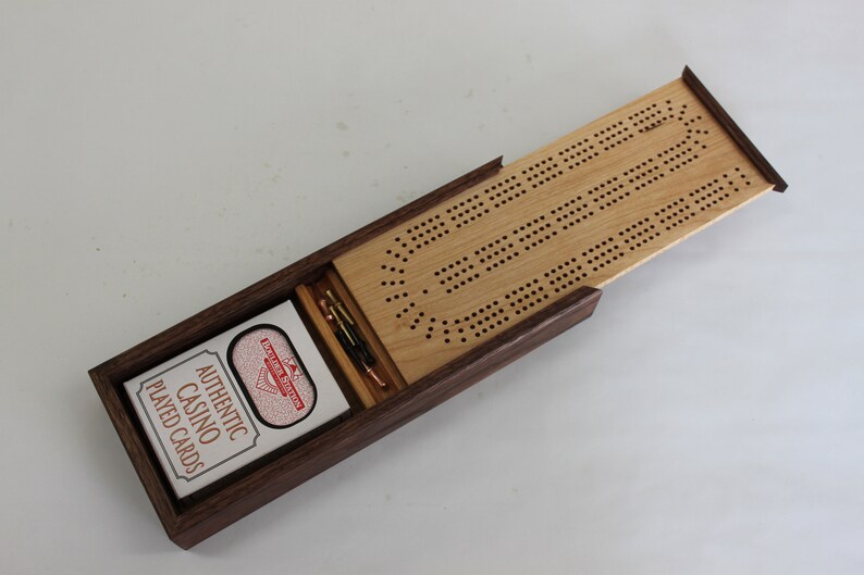 Cribbage Board With Card and Peg Storage American Walnut and Etsy UK