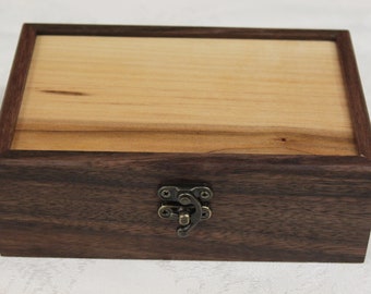 gift jewelry presentation box Walnut and Hickory Presentation Box, Keepsake Box, Curio Box, Jewelry Box, Gift Box