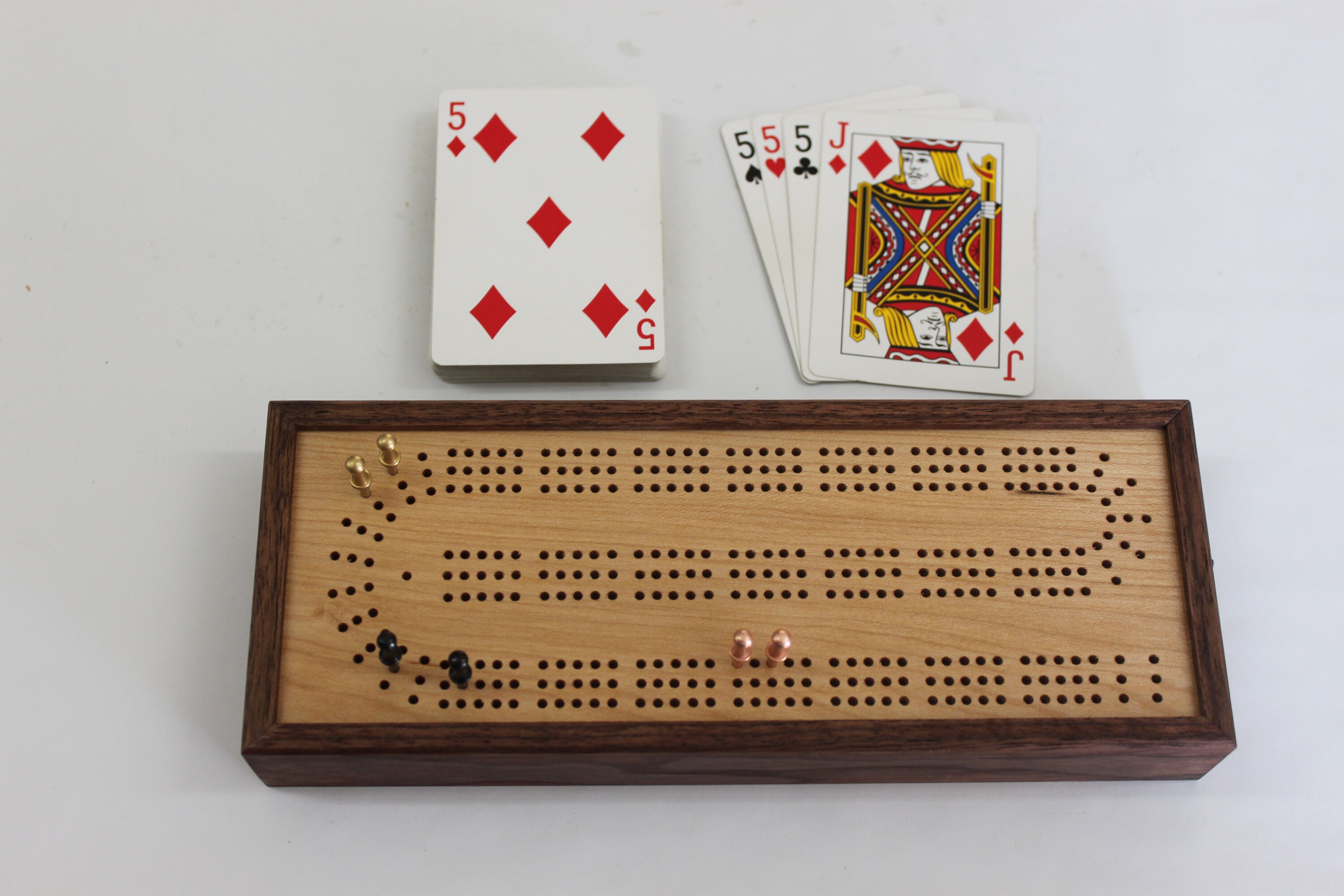 Cribbage Board With Card and Peg Storage American Walnut and Etsy UK