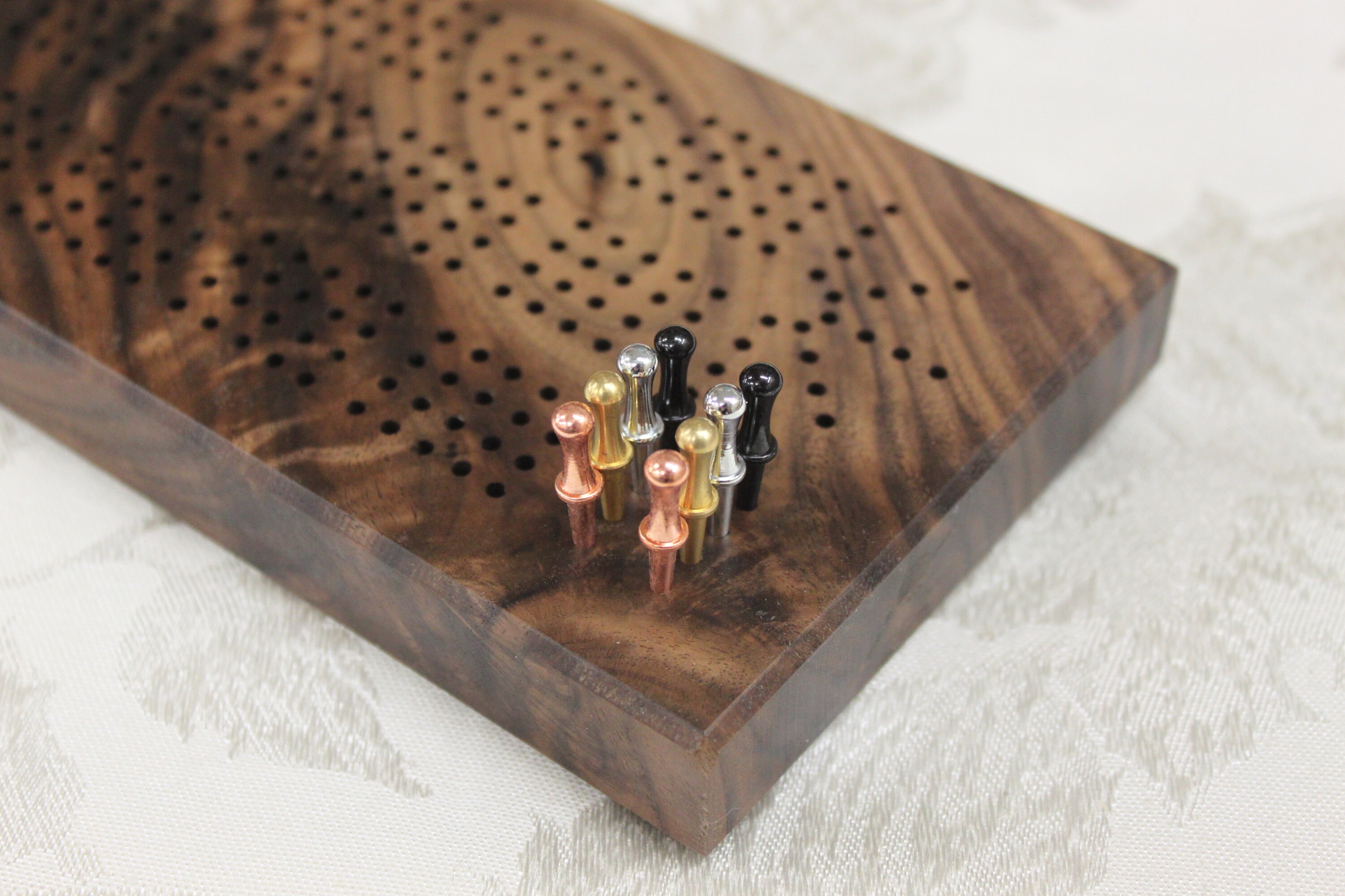 Cribbage Board Fourplayer Cribbage Walnut Cribbage Board Etsy