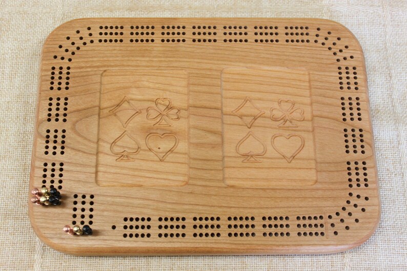 Engraved 3 Player Cribbage Board Made Of Cherry Etsy