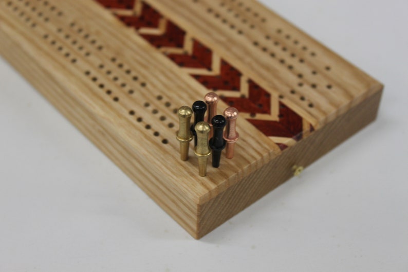 3Player Folding Travel Cribbage Board With Inlays Etsy