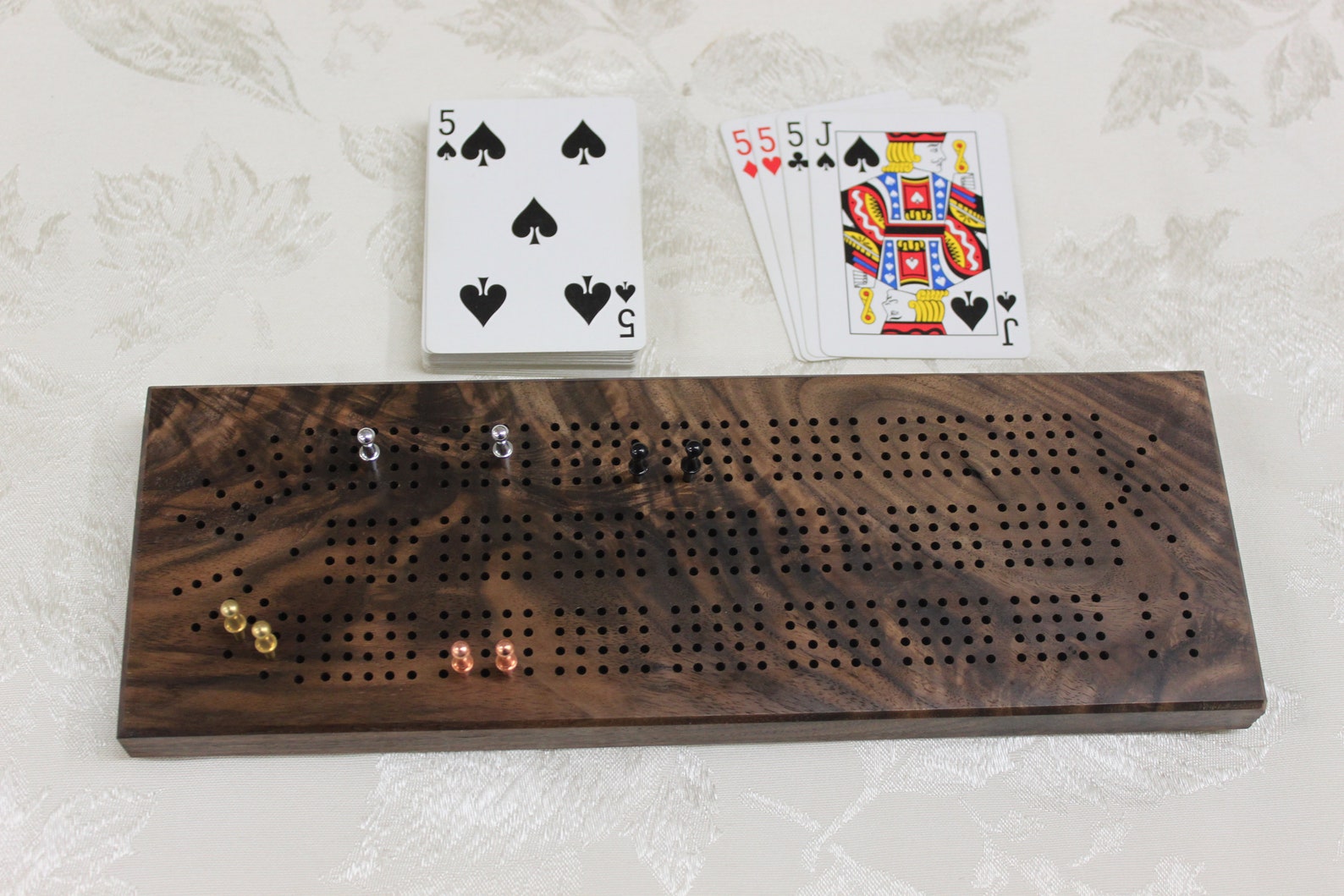 Cribbage Board Fourplayer Cribbage Walnut Cribbage Board Etsy