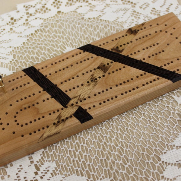 Pista continua, tablero de Cribbage madera con incrustaciones