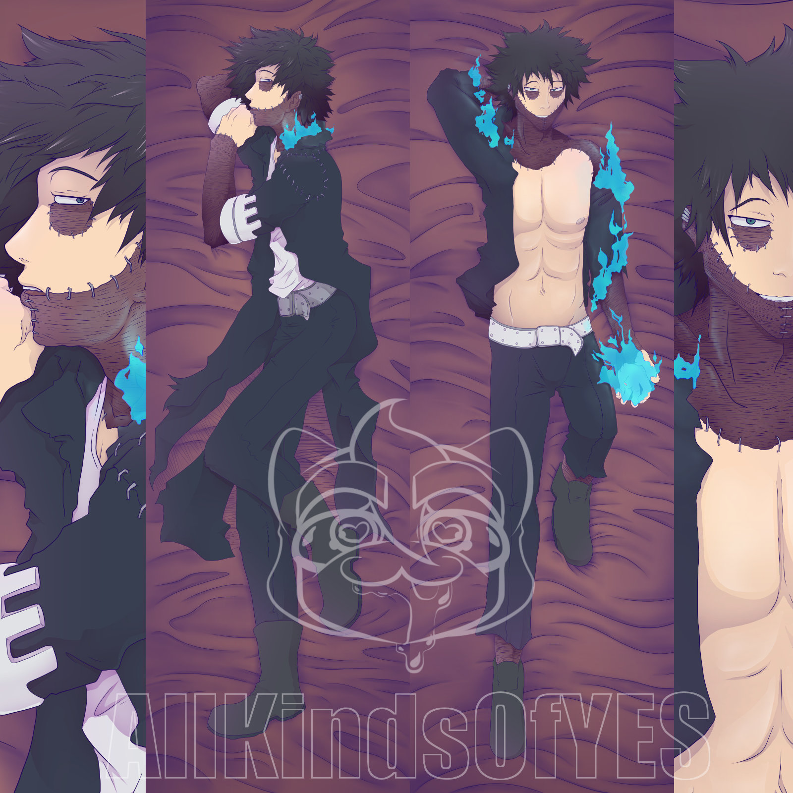 BnHA Dabi Dakimakura / Husbando Body Pillow 150 x 50 CM Etsy