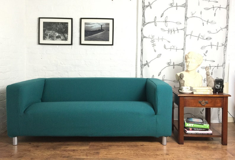 Ikea Klippan Slipcover In 100 Wool In Teal Royal Navy Or Etsy