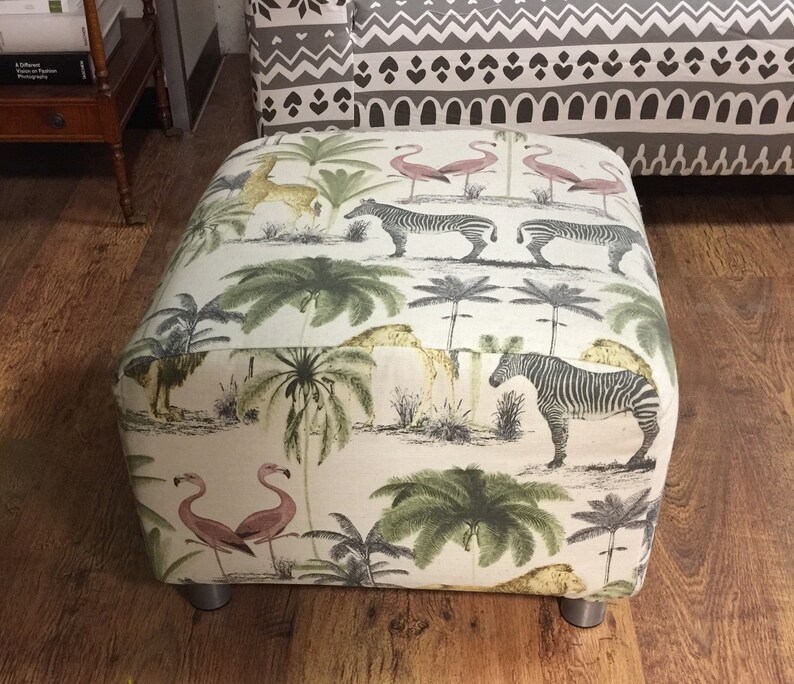 Ikea Klippan Sofa or Footstool Cover in beautiful Safari or Serengeti  print cotton fabric