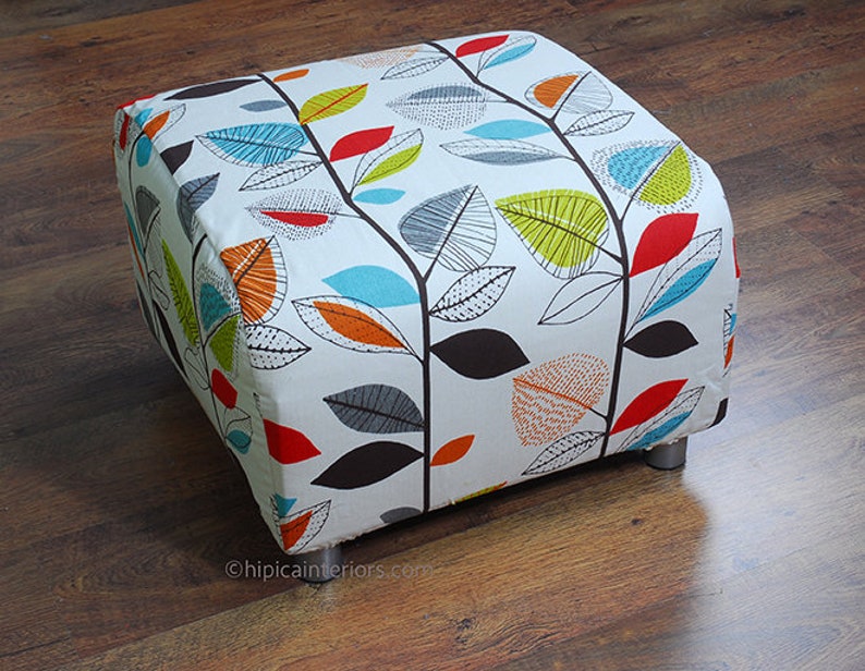 Slip Cover For Ikea Klippan Footstool Cover Autumn Leaves Etsy
