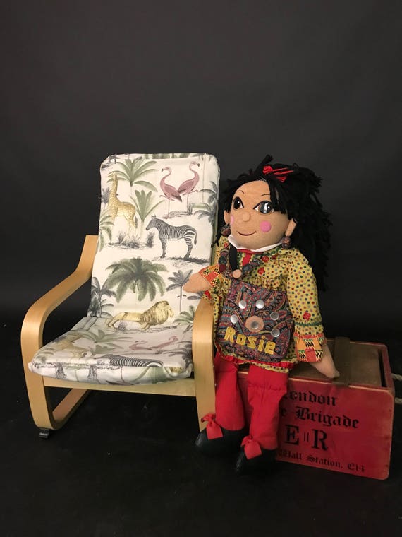 Ikea Children's Kids Poang chair Slip cover in Safari print fabric Ikea Children's Kids Poang chair Slip cover in Safari print fabric
