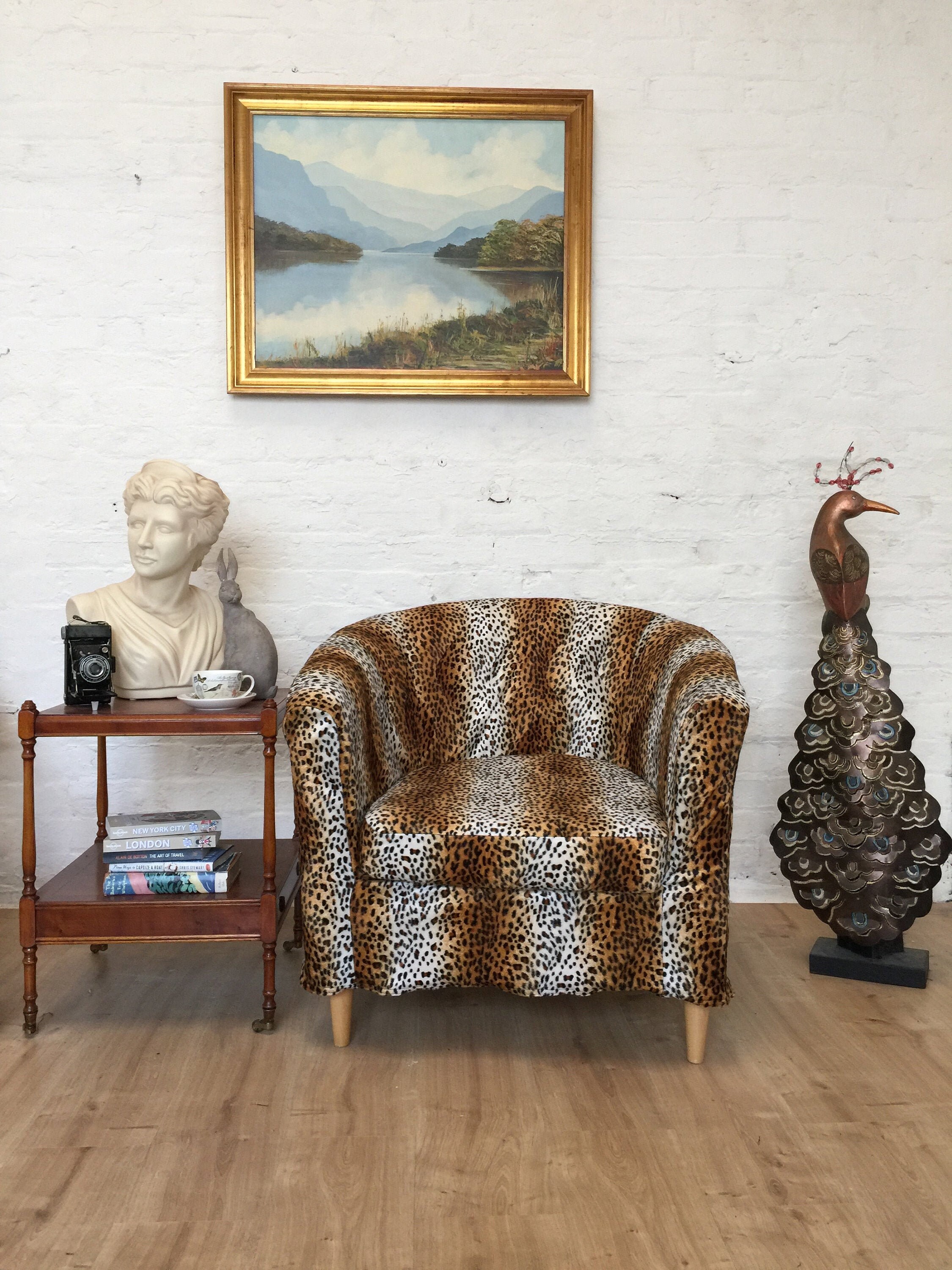 Ikea Tullsta Tub Chair Cover in beautiful Leopard faux fur Etsy