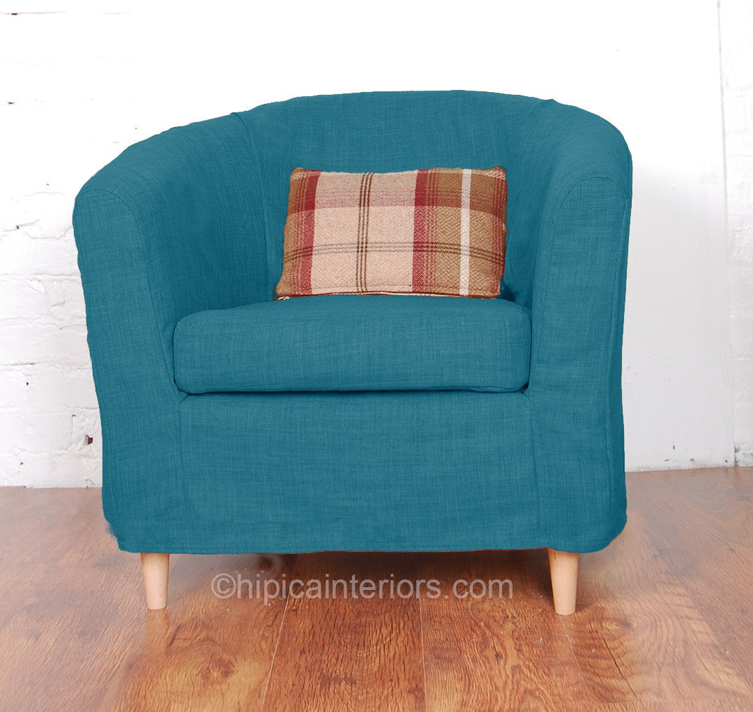 Ikea Tullsta Tub Chair Slip Cover 27 Colours in Stunning Linen Etsy UK