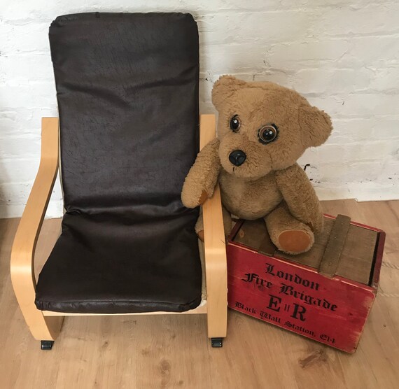 Ikea Kids Childrens Poang Slip Cover In Distressed Leather Etsy