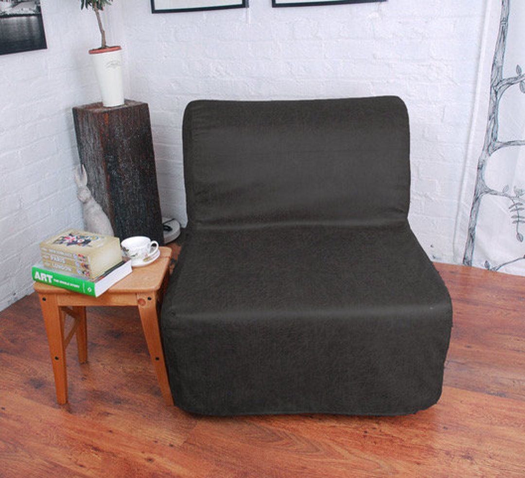 IKEA Lycksele Chair Cover Dark Charcoal Vegan Distressed Etsy